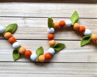 Cutie Clementine Orange Felt Garland, Baby Shower, Nursery Decor, Summer Decor, Birthday Banner