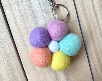 Felt Daisy Keychain, Purse, Backpack Accessory, Many Color Options