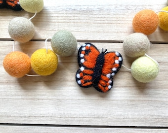 Monarch Butterfly Felt Garland, Butterflies, Summer, Boho, Baby Shower, Birthday