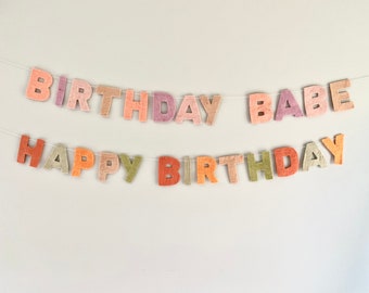 Felt Letter Birthday Banner: Boho Neutral Garland