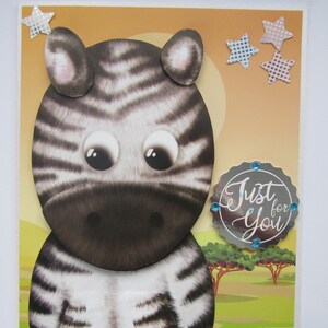 Large wobbler zebra card. Just for you