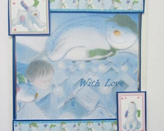 Snowman Christmas Card---Gorgeous Blue