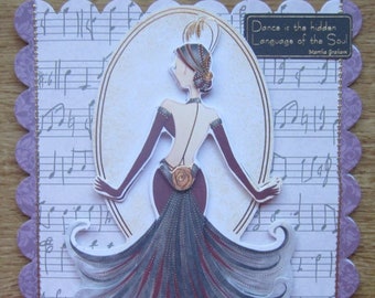 Dancer Card for Special Friend, Gold Foil, Musical Notes (8x7)