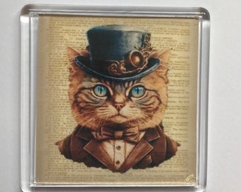 Cat’s head with hat  FRIDGE MAGNET