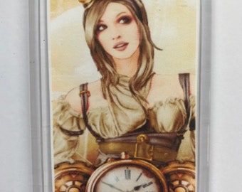 Steampunk girl   FRIDGE MAGNET