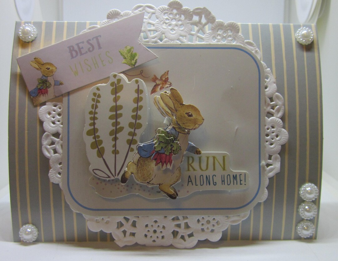 Handmade Peter Rabbit Wishes Card, Layered Design - Etsy