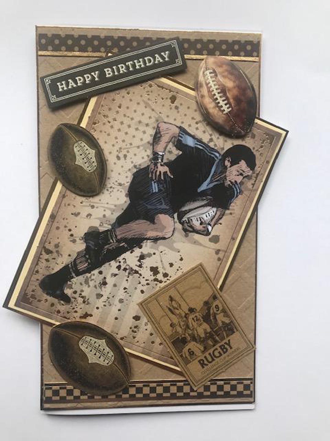 Hand Made Rugby Handmade Rugby Birthday Card (8x5 Ins) - Etsy