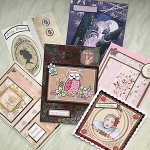 Seis cartões de aniversário com seus envelopes. Pacote 2
