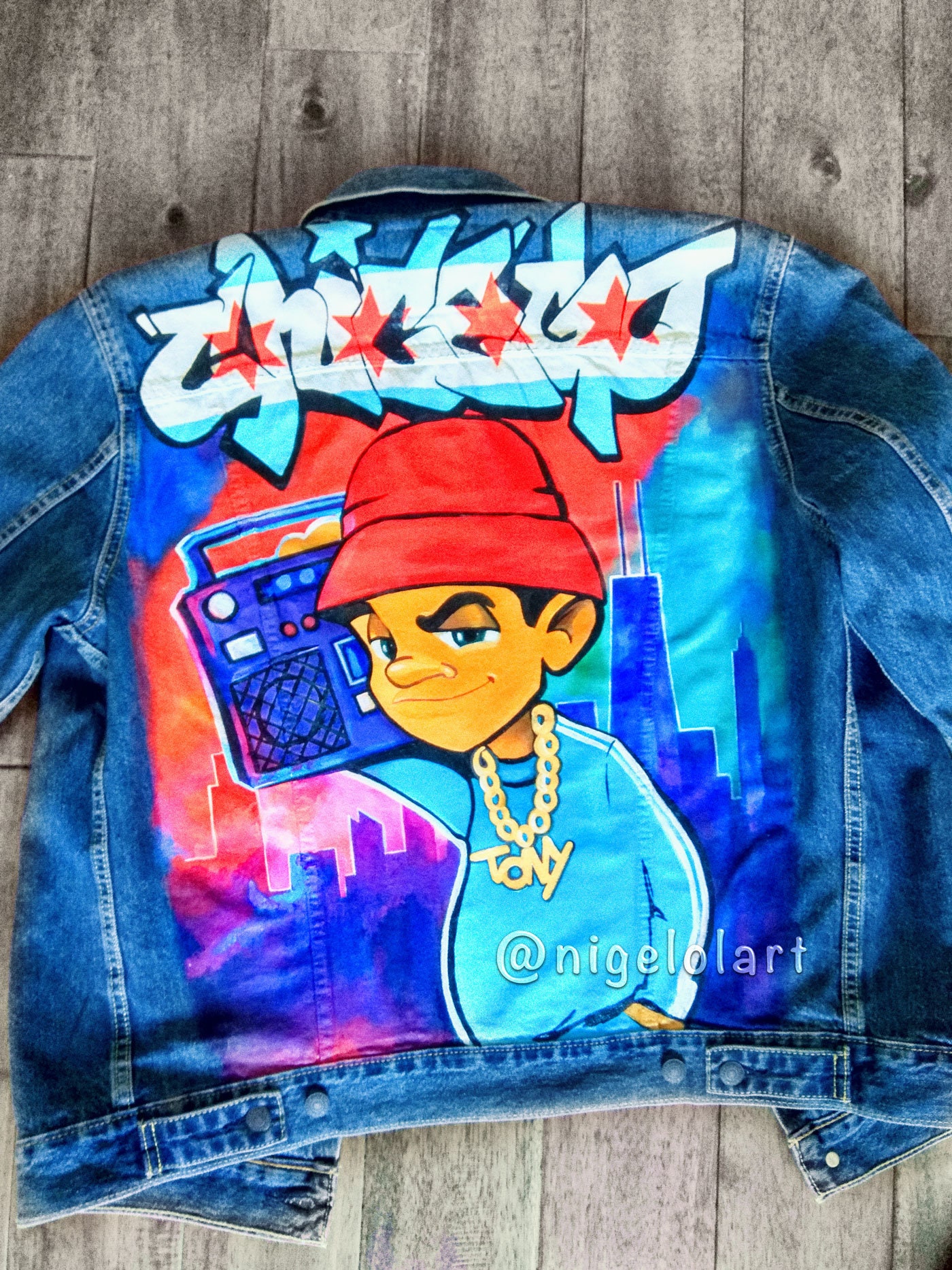 graffiti denim jacket