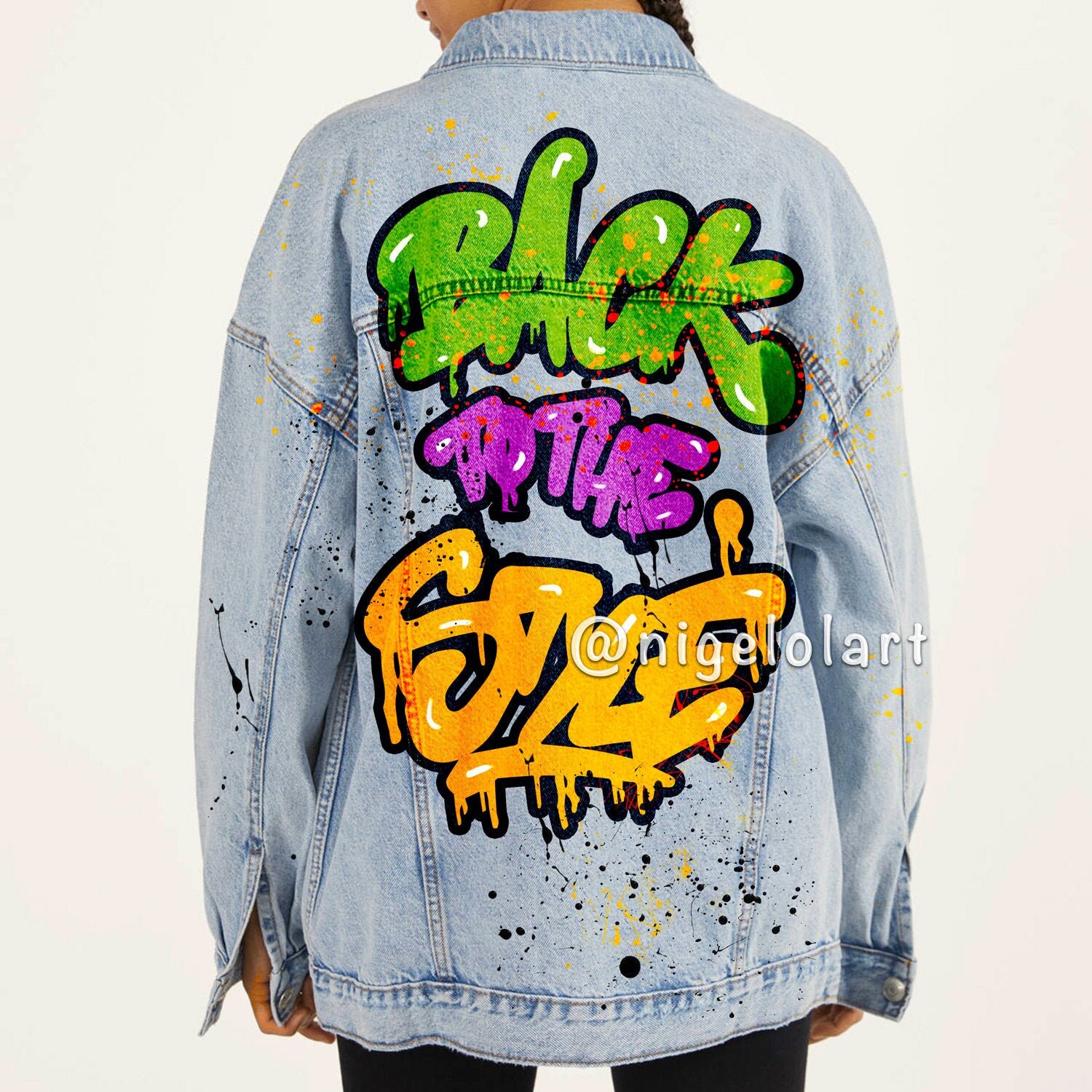graffiti denim jacket