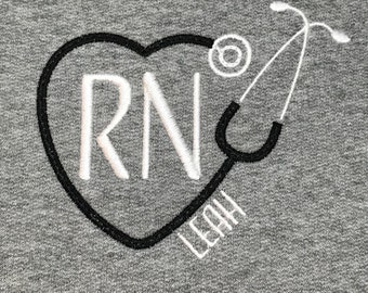 Personalized Nurse Stethoscope shirt, Nurse gift,Monogrammed nurse quarter zip shirt, graduation gift for nursing student