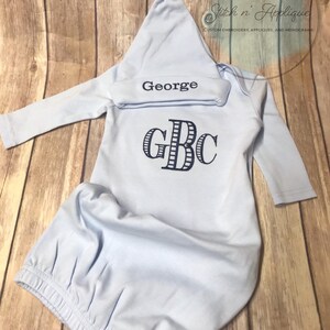 baby boy or girl coming home outfit, Personalized baby gift, newborn gown, girl hospital outfit, monogrammed, layette, first pictures, pink