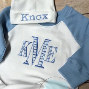 baby boy or girl coming home outfit, Personalized baby gift, newborn gown, girl hospital outfit, monogrammed, layette, first pictures, pink