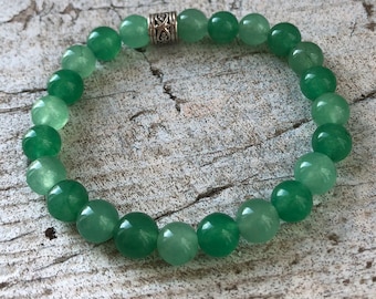 Genuine Green Aventurine Crystal Bracelet for Luck, Opportunity & Heart Chakra Support