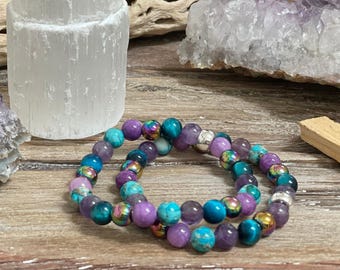 Cosmic Energy Crystal Bracelet for Intuition Spiritual Awareness and Inner Wisdom
