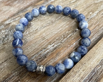Blue Sodalite Crystal Bracelet for Creative Expression, Calm & Inner Peace