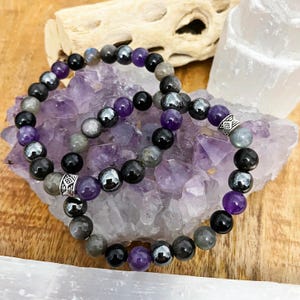 Empath Protection Crystal Bracelet for Grounding and Energy Shielding