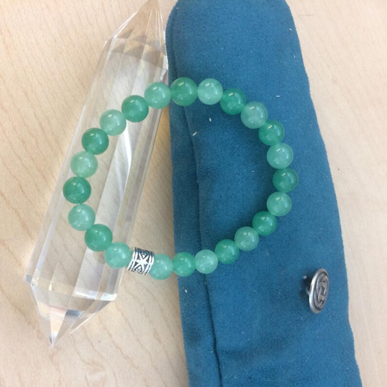 Green Aventurine Stretch Bead Bracelet for Luck Prosperity Etsy