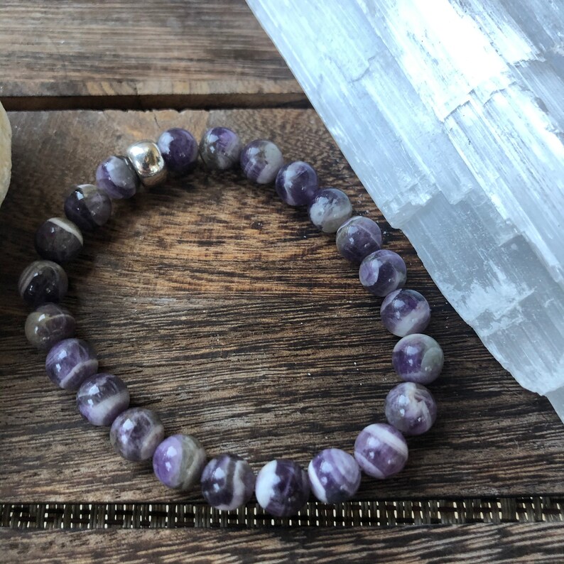 Dogtooth Amethyst Beaded Stretch Bracelet for Intuition Inner | Etsy