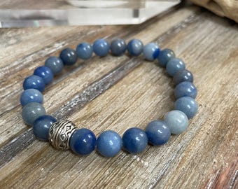 Blue Aventurine Crystal Bracelet for Clear Thinking, Calm & Inner Peace