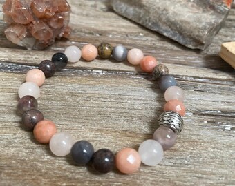 Peachy Gemstone Bracelet: Aventurine, Opal, Agate, Sacral Chakra