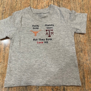 Texas A&M Aggies and Texas Longhorns house divided Baby 12 month shirt