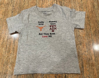 Texas A&M Aggies and Texas Longhorns house divided Baby shirt