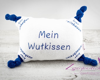 Wutkissen | Mein Wutkissen Weiß/Royalblau