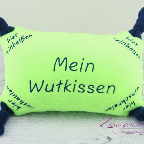 Wutkissen | Mein Wutkissen Neongrün/Dunkelblau