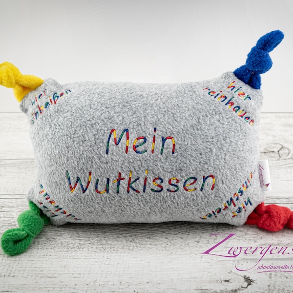 Wutkissen | Mein Wutkissen Hellgrau/Bunt