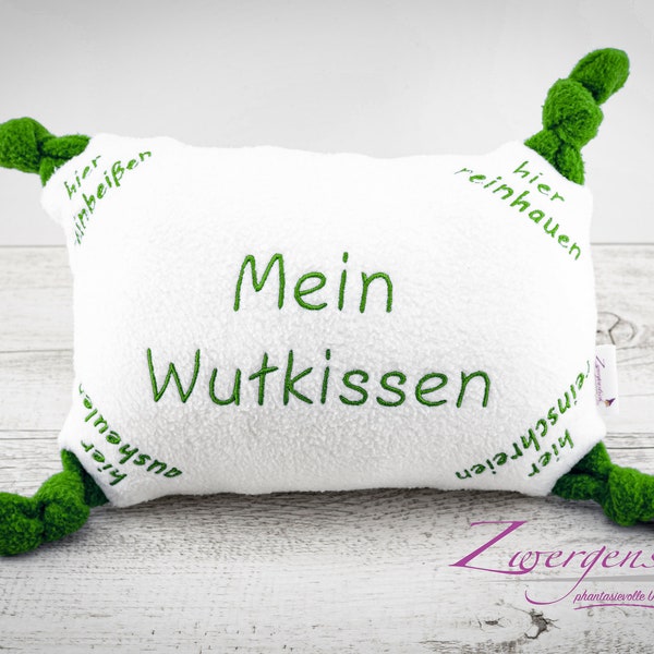 Wutkissen | Mein Wutkissen Weiß/Grün