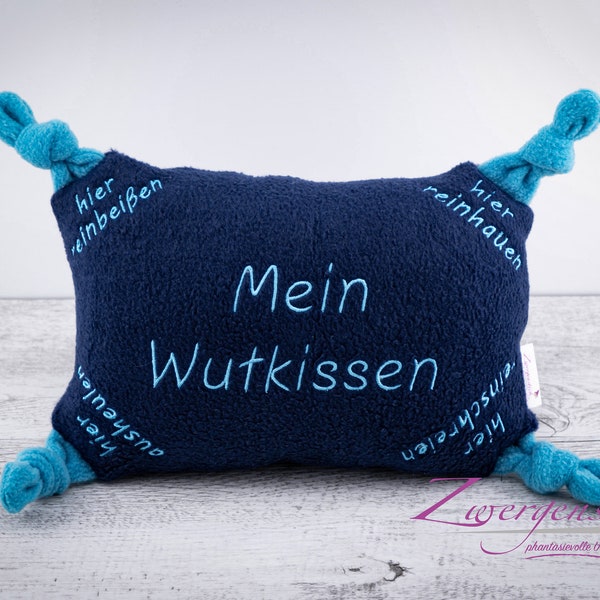 Wutkissen | Mein Wutkissen Dunkelblau/Türkis
