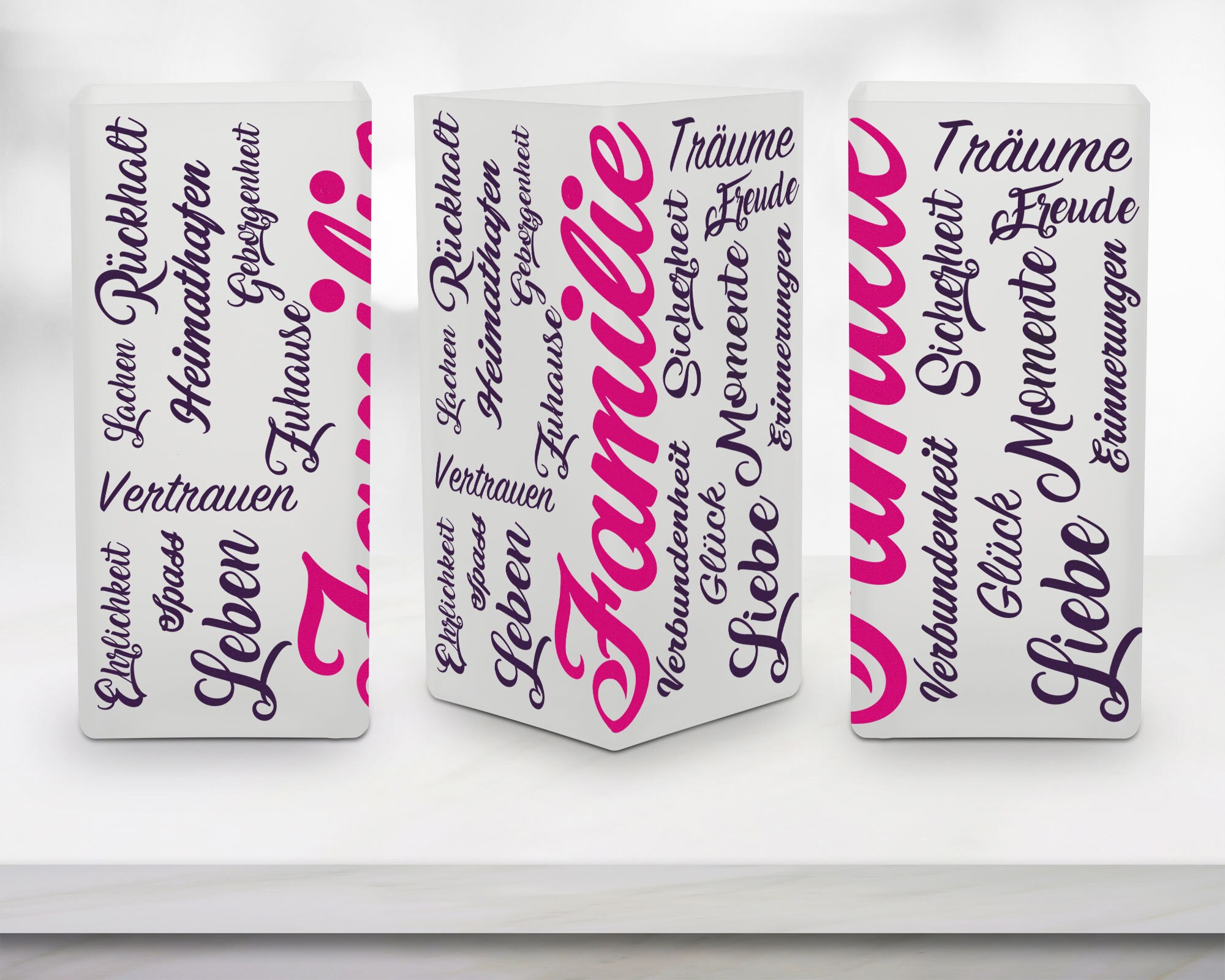 Lampe mit Spruch Tischlampe FamilienWolke Violett Pink Etsy.de