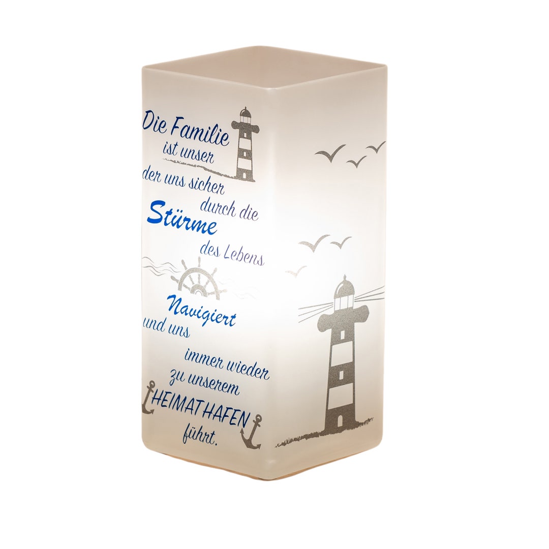 Lampe mit Spruch Tischlampe Familien ist unser Leuchtturm Etsy.de