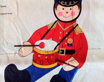 The Little Drummer Boy Fabric Panel, Christmas Decor, Soft Sculpture, DIY Gift