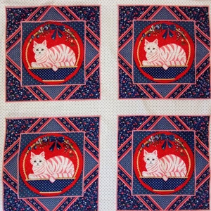 Kitten Pillow Fabric Panel, Quilt, Cat, Calico, Home Decor, DIY Gift