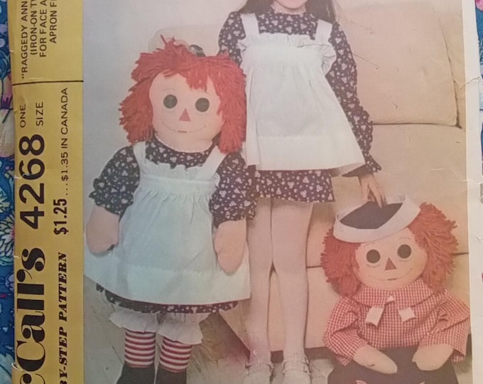 Mccall's 4268 Raggedy Ann &amp; Andy 36" Dolls Sewing Pattern - Etsy