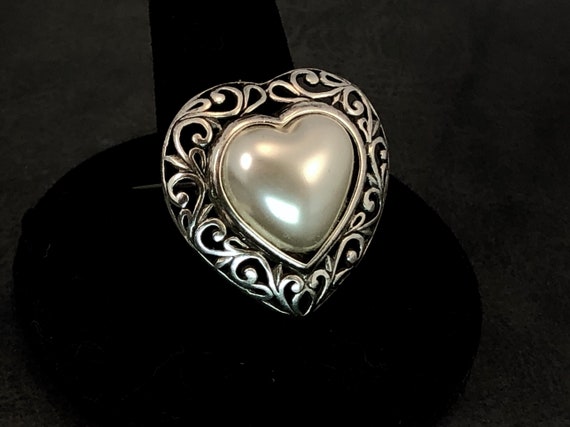 Vintage Jezlaine Silver Heart with Beautiful Fila… - image 1