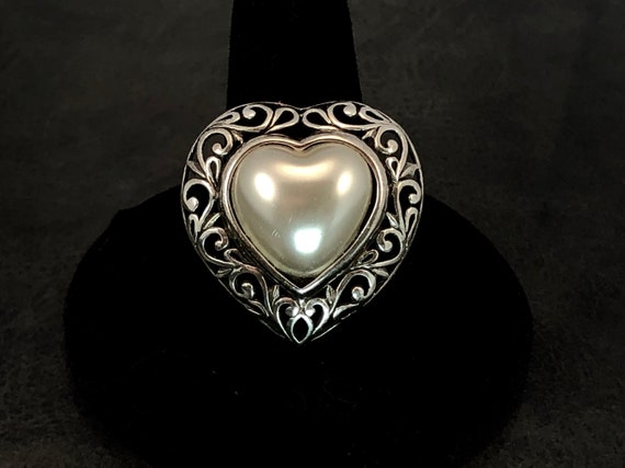 Vintage Jezlaine Silver Heart with Beautiful Fila… - image 3