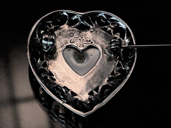 Vintage Jezlaine Silver Heart with Beautiful Fila… - image 5