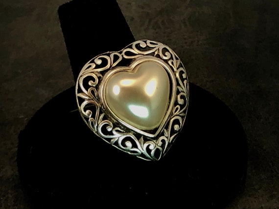 Vintage Jezlaine Silver Heart with Beautiful Fila… - image 2