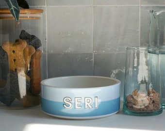 Personalized Ceramic Dog Bowl: Modern Custom Pet Dish