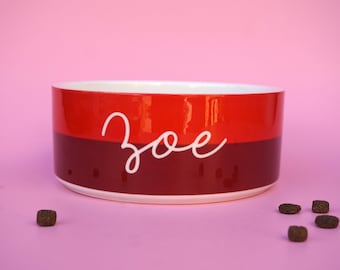 Custom Dog Bowl: Personalized, Ceramic Pet Bowl, Heavyweight, Modern Colors