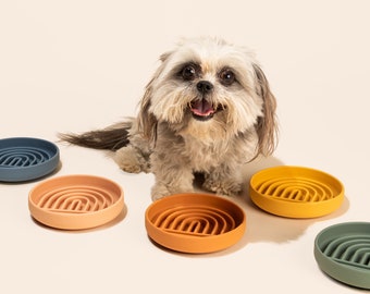 Puzzle Feeder for Dogs: Silicone Slow Feeder Bowl with Suction Cup Base