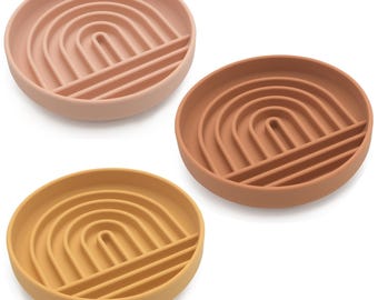 Silicone Slow Feeder Dog Bowl Bundle: Non-Slip, 3 Colors