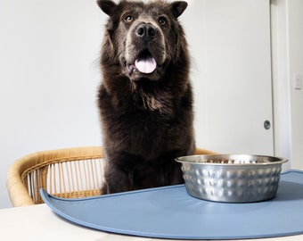 Dog Bowl Mat, Silicone Waterproof Mat for Water Bowl & Food Bowl