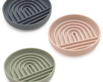 Dog Bowl Bundle: Silicone Slow Feeder - Non-Slip, Spill-Proof, Dishwasher Safe, Hidden Suction Cup