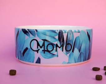 Miska na karmę dla psa, personalizowana: nowoczesna ceramika, niestandardowe kolory, dodaj imię swojego psa