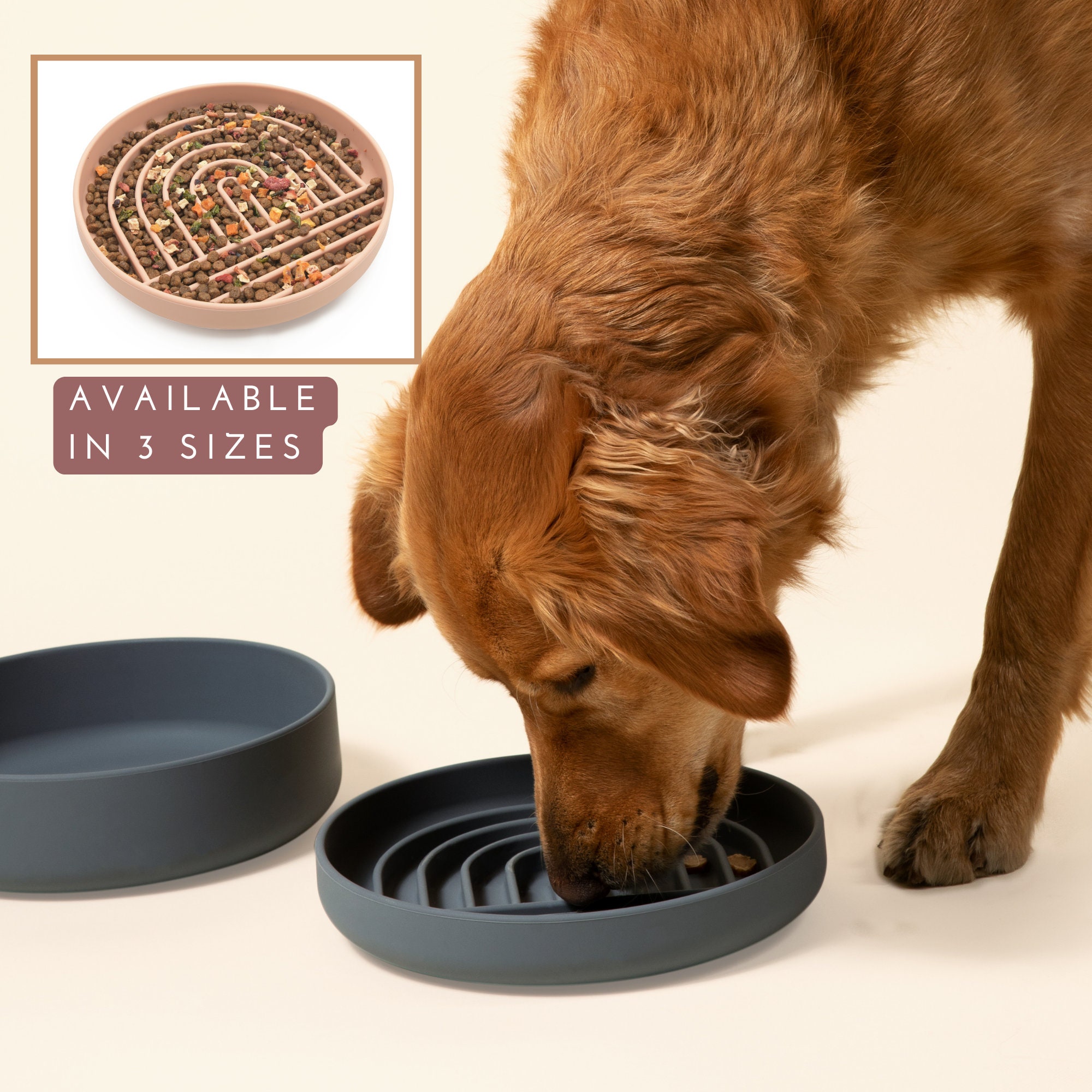 Jaczora 2 Pack Slow Feeder Dog Bowls - Pink Silicone Bowls To Slow Eating For Small & Medium Breed Dogs & Cats