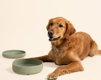No Tip Silicone Bowl - A Modern Pet Food & Water Bowl With A Hidden Suction Cup - The Perfect Dish